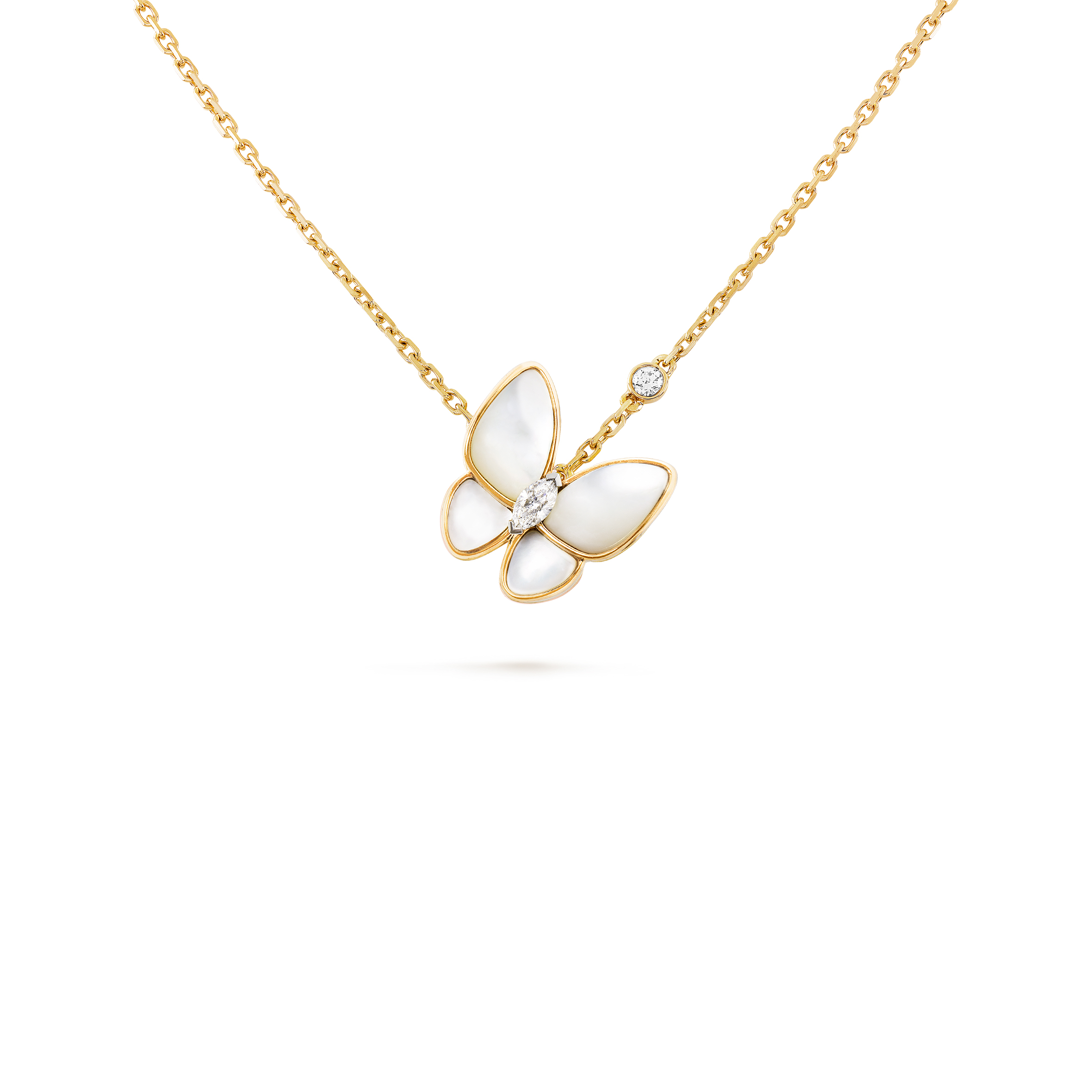 VAN CLEEF ARPELS TWO BUTTERFLY PENDANT VCARO8FB00
